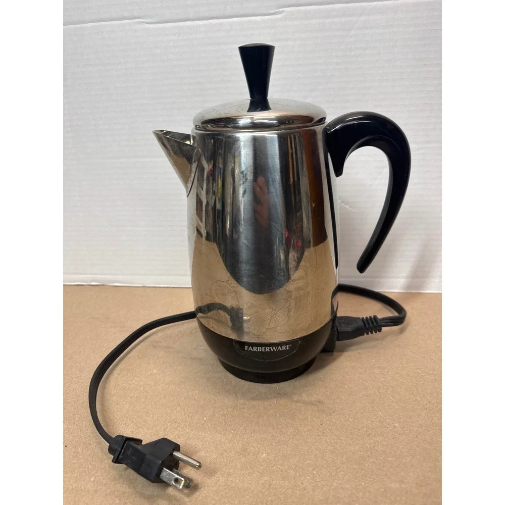 Farberware Electric Coffee Percolator Stainless Steel Silver Black PK2000SS‎